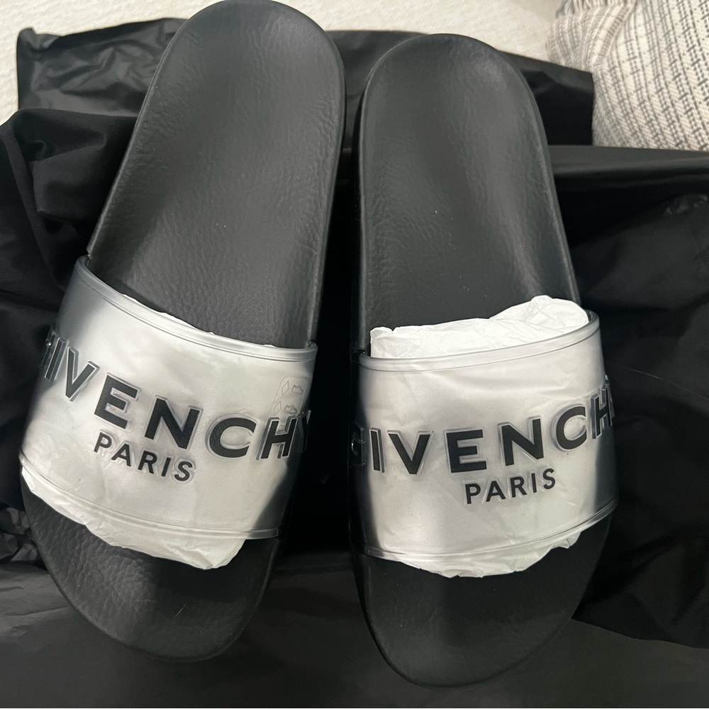 NEW Givenchy Clear Black Slides